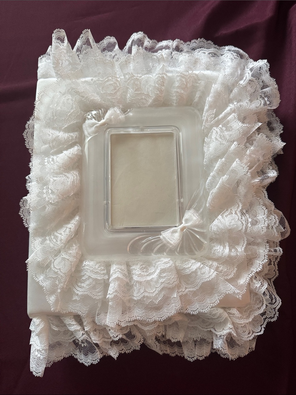 Vintage Handmade White Lace Photo Album / Scrapbook